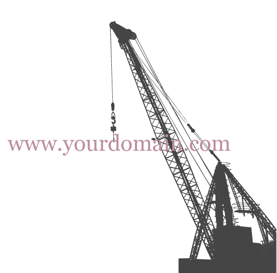 crane lifting a domain name